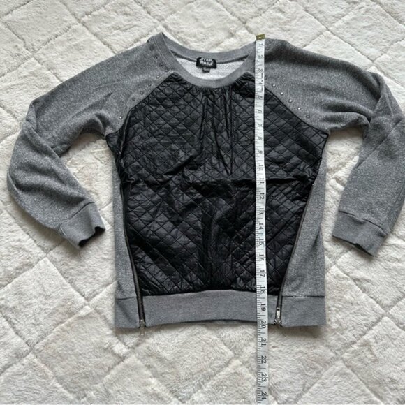 Disney X Star Wars | Gray and Black Faux Leather Quilted Sweater | Size Large 14 - Picture 13 of 13